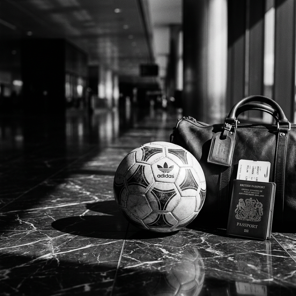 Player travel essentials - passport and football